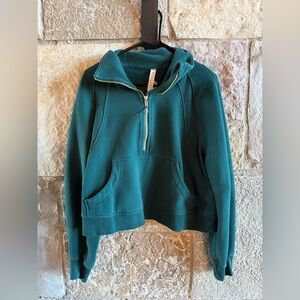 Lululemon Scuba Teal Half-Zip Hooded Pullover Sweatshirt - Women